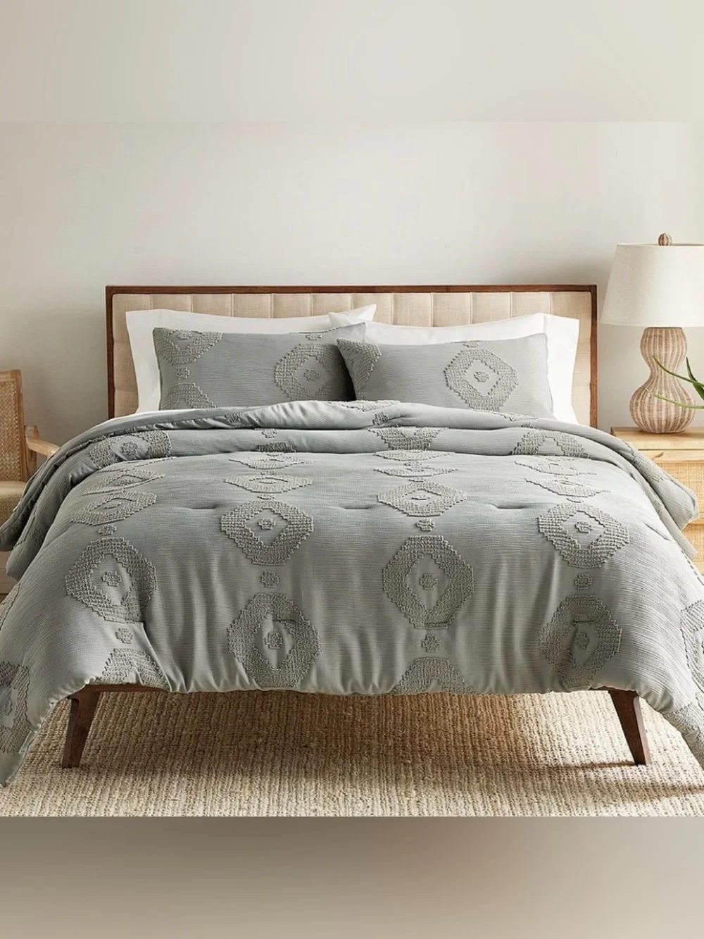 New Sonoma Sage Green Textured Comforter Set Verona Tufted Shams
